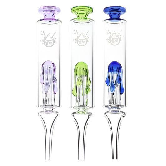 3CT BUNDLE - Pulsar Honey Drip Glass Dab Straw - 7.5" / Assorted Colors